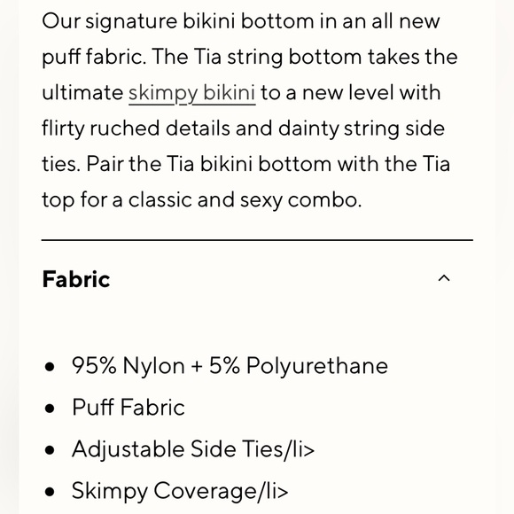 FINAL PRICE ❤️‍🔥 FRANKIES BIKINIS ❤️‍🔥 TIA PUFF BOTTOMS NWT SIZE LARGE - Picture 5 of 7